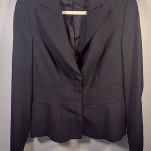 Escada Black Wool Fitted Peplum Blazer